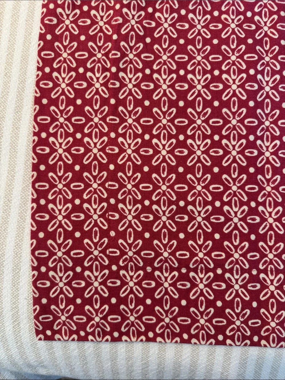 Pair of Red Printed Cotton Light Canvas Pillow Sham - Unbranded 26” x 20”
